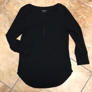Merona Black 3/4 Sleeve Top